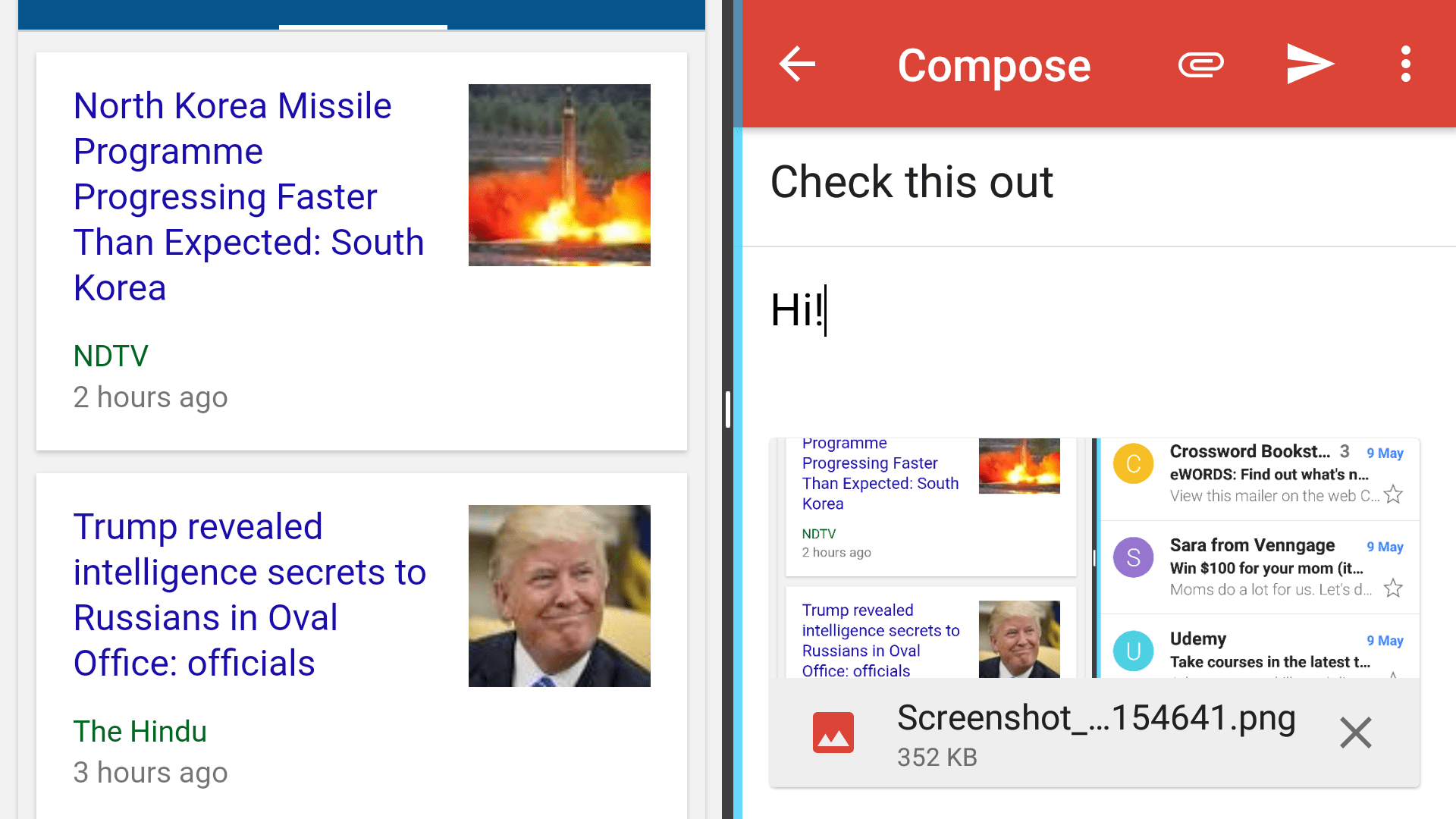 Android Nougat - Split screen