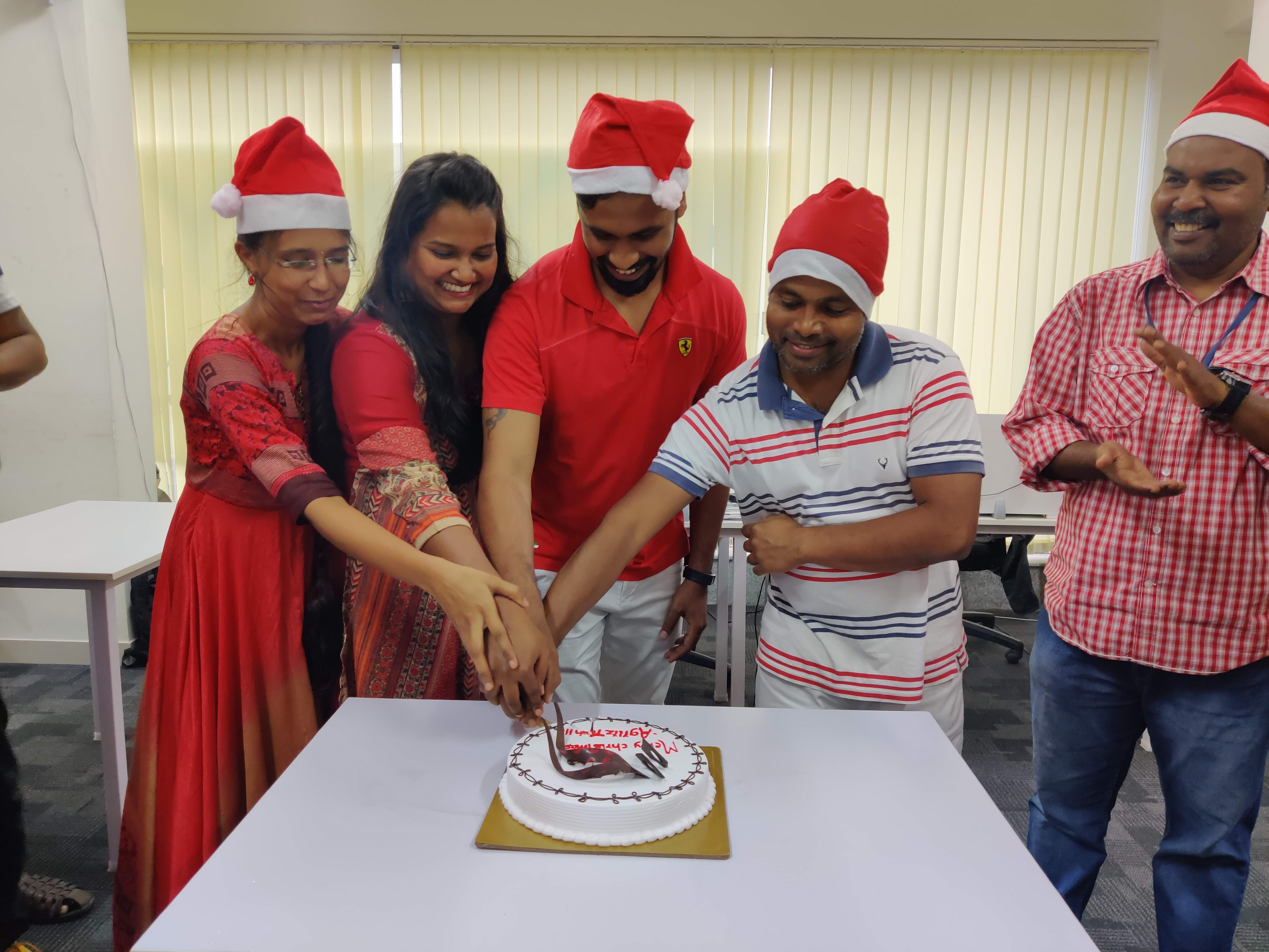 christmas cake cutting