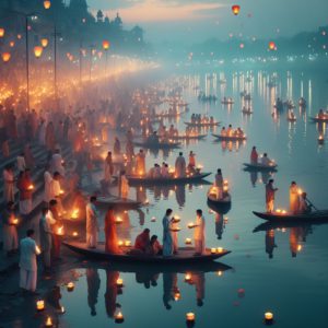 An-evening-Holi-scene-unfolds-by-the-Ganges-river